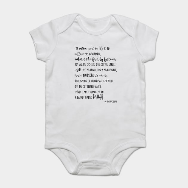 Team Robert Parrot Quote Baby Bodysuit by Stars Hollow Mercantile
